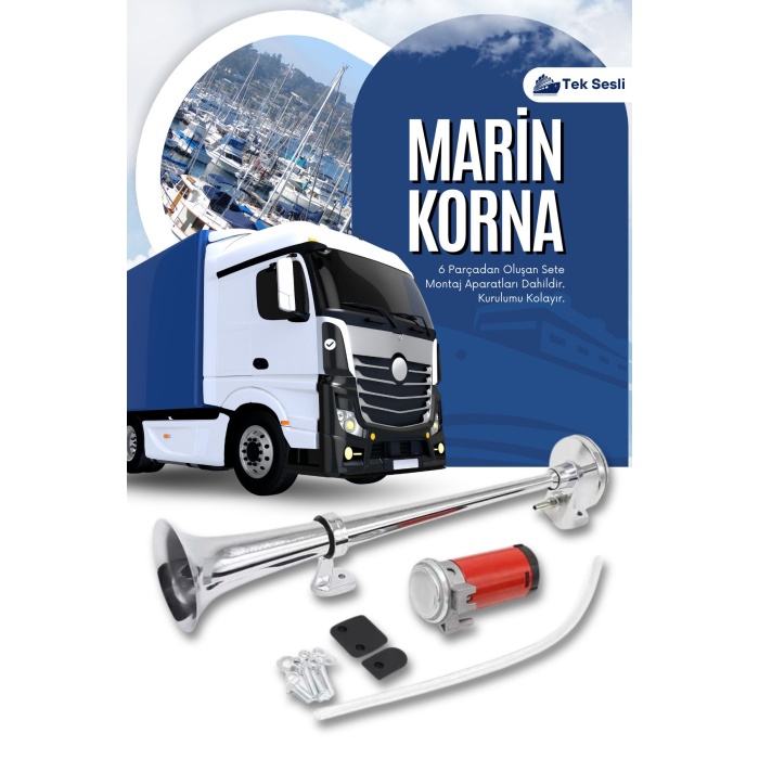 Marine Korna 12v Gemi Tır Kamyon Kornası Havalı Elektirik Motorlu Marin Havalı Krom