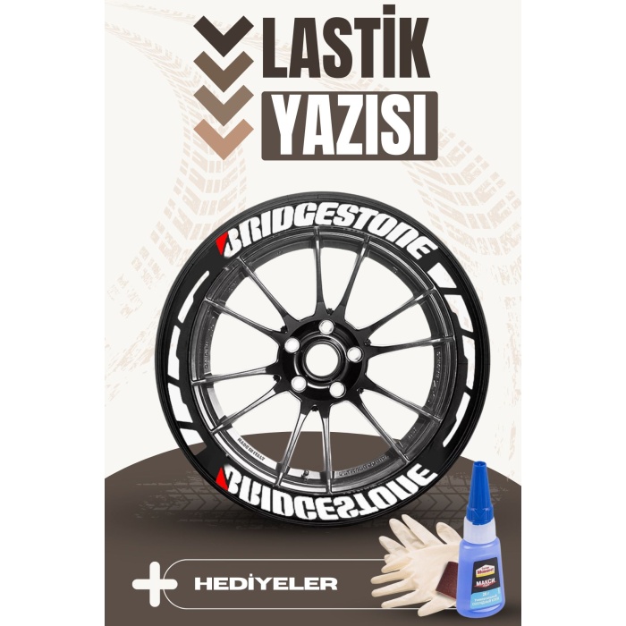 Yazılı Beyaz Şeritli Motosiklet Ve Otomobil Lastik Yazısı Sticker Yapıştırma