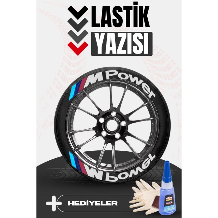 MPOWER Yazılı Motosiklet Ve Otomobil Lastik Yazısı Sticker Yapıştırma