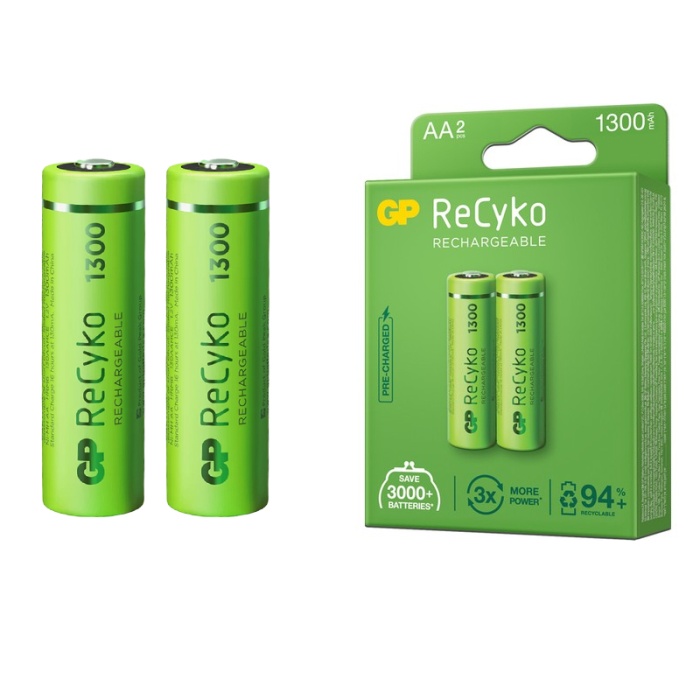 GP RECYKO 1300 MAH R6 AA ŞARJLI 2Lİ KALEM PİL GP130AAHCE-2EB2 (GPRHC132E000) (K295)