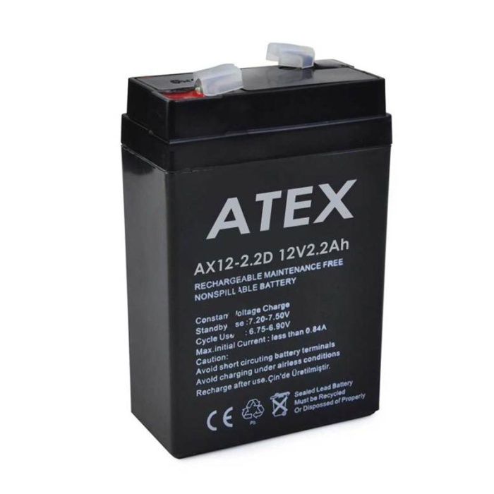 ATEX 12 VOLT - 2.2 AMPER DİK KARE AKÜ (70 X 46 X 101 MM) (K295)