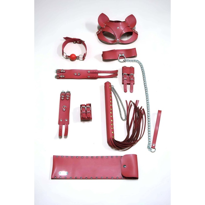 Kırbaç Kelepçe Set, 6ı Set, Ayak - El Kelepçesi, Maske, Ağız Topu - Brf1308