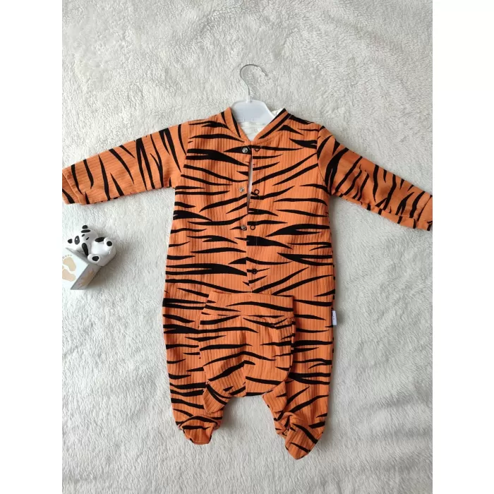 Pooh Desenli Zebra Çizgili Şapkalı Sweatli 3lü Kız Erkek Bebek Tulumu(sarı) Sarı