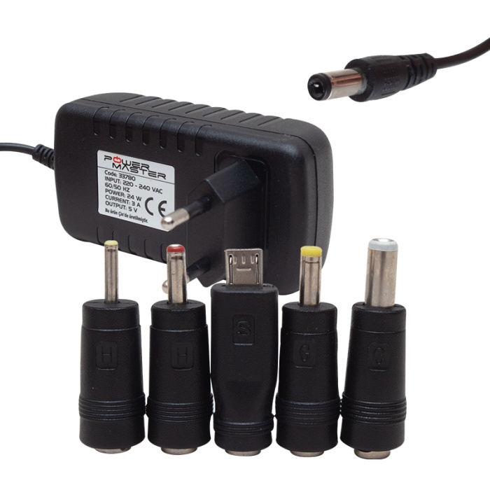 5 VOLT - 3 AMPER - 15 WATT 5 UÇLU UNIVERSAL ÇOK AMAÇLI ADAPTÖR  (+ 5 ADET UÇU UNUTMA) (K295)