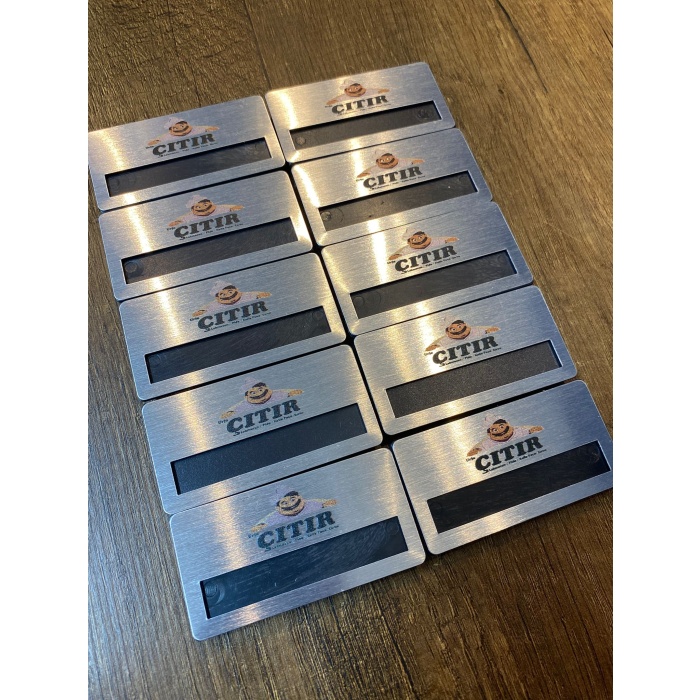 Yaka Kartı İsimlik Metal 10 Adet Mıknatıslı Logo Baskılı Premium 01