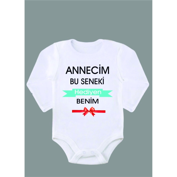 Uzun Kollu %100 Organik Pamuk Baskılı Bebek Body Çıtçıtlı Zıbın ZBN011