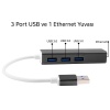 Gigabit Usb 3 Port Usb 3.0 Çoklayıcı Ve Eternet Adeptörü