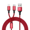 Baseus Rapid Series 2in1 İphone+ Micro Usb 3.0A Usb Kablo Şarj 120cm