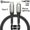 Baseus Horizontal USB Type-C PD18W iPhone 12-11 PRO,XR XS MAX  Hızlı Şarj Kablo 1Metre