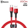 Baseus halo USB Type-C 40W Flash Şarj 0.50CM Kısa USB Şarj Kablosu