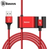 Baseus İPhone Usb Kablo+ Araba Arka Koltuk Çift Usb Çoğaltıcı-Special Data Cable for Backsea