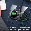 Baseus Simple 2in1 Kablosuz Wireless Şarj 18W iPhones+iPods