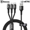 Baseus halo data 3in1 1.2m 3 Başlık Usb Kablo Micro-Type-C İPhone