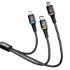 Baseus halo data 3in1 1.2m 3 Başlık Usb Kablo Micro-Type-C İPhone