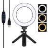 PULUZ 6.2 inç PKT3059 Ring Light Led Işık 16cm Stand Youtuber Çekim Işığı