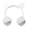 Kedi Kulak Simli Kablolu Mikrofonlu Kulaküstü Kulaklık 3.5mm jack