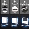 Universal 2M Magnetic-Mıknatıslı Usb Şarj Kablosu 3 Başlık iPhone+Type-C+Micro