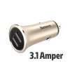 Baseus Trumpet Serisi 3.1A Çift Usb Girişli Metal Araç Şarjı