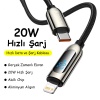 Baseus 20W Dijital Göstergeli Type-C to Lightning Hızlı Şarj Kablosu 1m