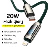 Baseus 20W Dijital Göstergeli Type-C to Lightning Hızlı Şarj Kablosu 1m