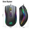 HXSJ A869 7200DPI Ayarlanabilir RGB Işık Gaming Oyuncu Mouse