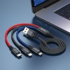 HOCO X76 3in1 Type-C + iPhone Lightning + Micro USB 2A Şarj Kablosu