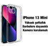 iPhone 13 Mini 5.4inç Kılıf Kamera Korumalı Ultra İnce Şeffaf Silikon Kılıf