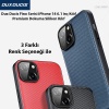 Dux Ducis Fino Serisi iPhone 14 6.1 Premium Dokuma Silikon Kılıf