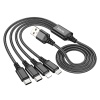 Hoco X76 4in1 Çift Type-C + Lightning + Micro Usb Şarj ve Data Kablosu 1M