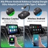 İPhone-Android Kablosuz Carplay Dongle 5Ghz Adaptör Çevirici USB+Type-C Adaptör