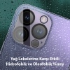 iPhone 15 Pro-15 Pro Max Full Tempered Kamera Lens Koruma Camı