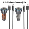 HOCO NZ12D Lucky PD60W 2 Type-C + USB Girişli Araç Çakmaklık Hızlı Şarj Aleti + Type-C to Type-C Kab