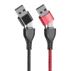 3in1 Type-C + USB To Lightning + Type-c + Micro Usb Şarj ve Data Kablosu