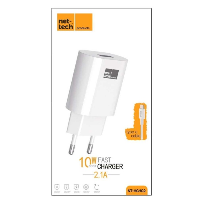 Nettech NT-HCH02 2100 mAh Şarj Aleti + Type-C Kablo