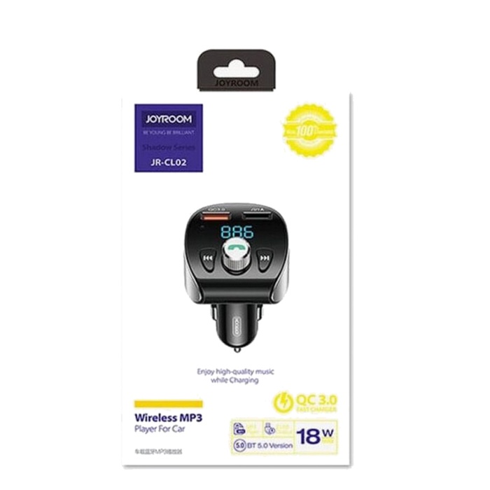 Joyroom JR-CL02 Bluetooth FM Transmitter 18W 2 Çıkışlı 3000 mAh Araç Şarj Aleti