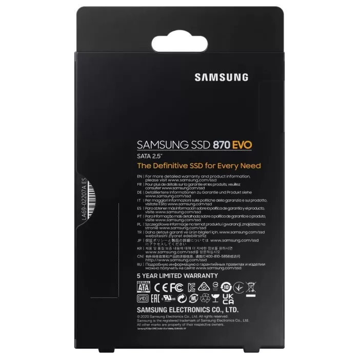 SAMSUNG MZ-77E250BW 250GB 560/530MB/s 7mm SATA 3.0 870 EVO SSD