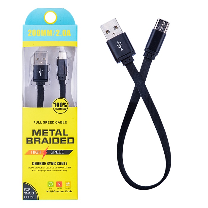 Android Micro 2a 20mm Kısa Yumuşak Dokulu Renkli Usb Kablo