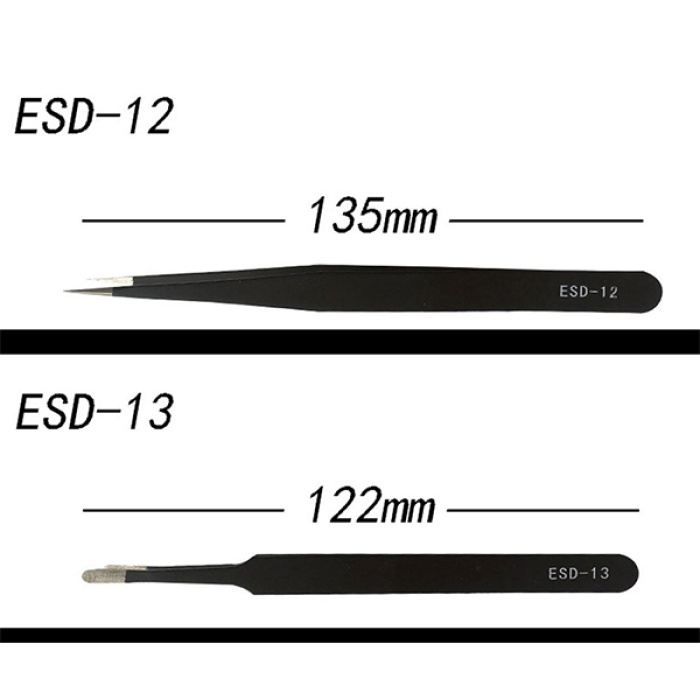 ESD 10 Hassas Elektronik Cımbız Seti Antistatik Çelik Tweezer Set