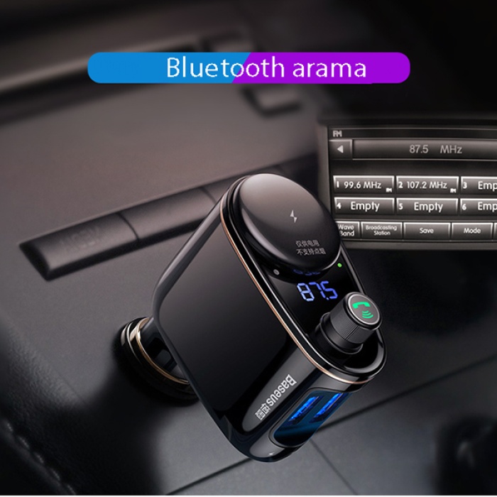 Baseus Locomotive Ccall Bluetooth Aktarım Mp3 Araç Kiti Dual Usb Araç Şarjı