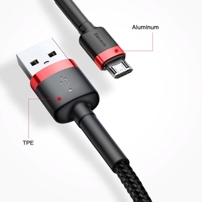 Baseus Cafule Micro Usb 1metre 2.4a Hızlı Şarj Halat Usb Kablo