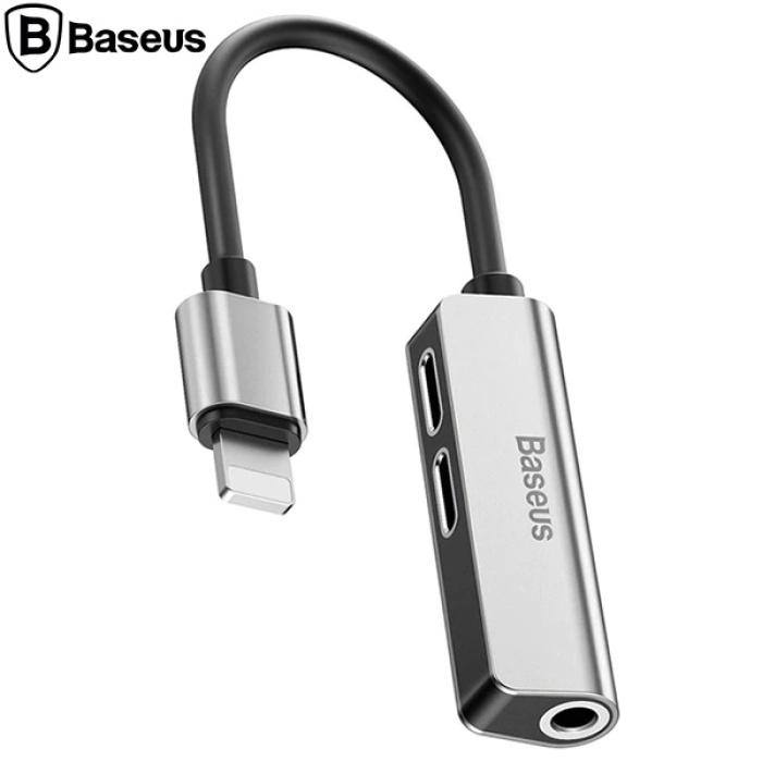 Baseus  L52 3in1 Dual Lightning 3.5mm Kulaklık Dönüştürücü Adeptör