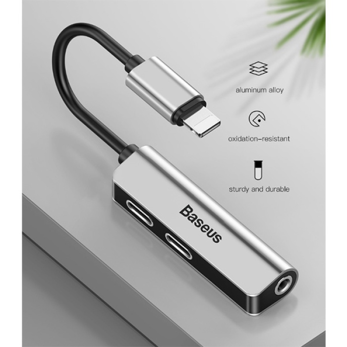 Baseus  L52 3in1 Dual Lightning 3.5mm Kulaklık Dönüştürücü Adeptör