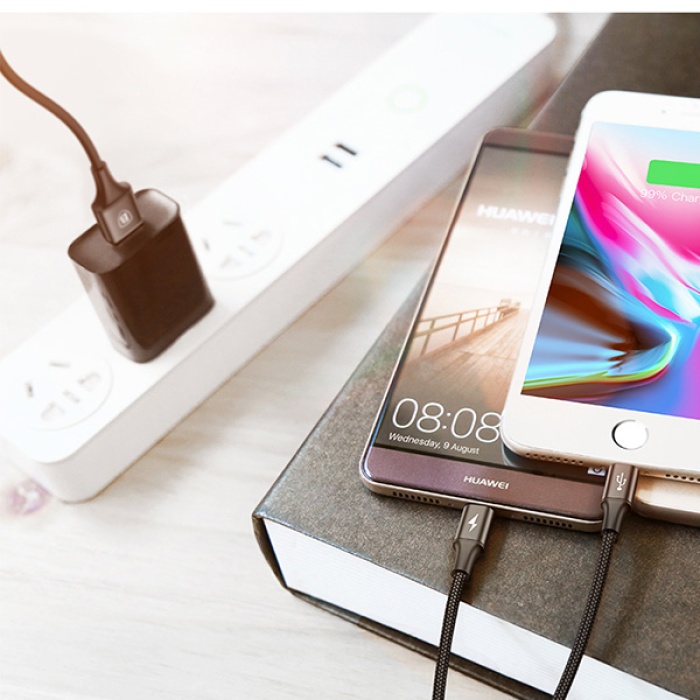 Baseus Rapid Series 2in1 İphone+ Micro Usb 3.0A Usb Kablo Şarj 120cm