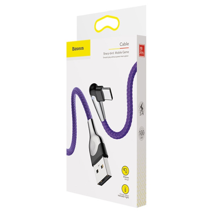 Baseus Mvp Led Işıklı Usb Type C Şarj Kablosu 3.0a 1metre Mobil Oyuncu Usb