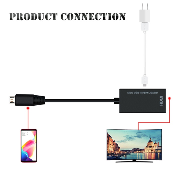 Mhl Mikro-USB 4K 1080P HDMI Adaptör Android Telefon Tablet 192KHz Digital Audio - 60Hz HD Video