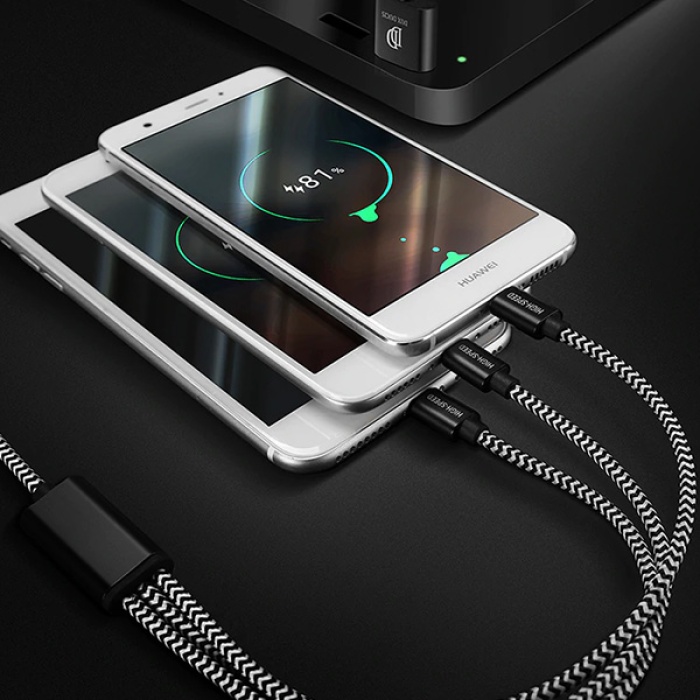 DUX DUCIS 3in1 Usb Type C-İPhone Ve Mikro Kopmaz Usb kablo Hızlı Şarj