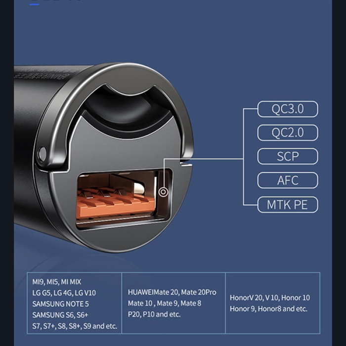 Baseus Tiny Star Mini Quick Şarj USB Port 30W Hızlı Araç Şarj Cihazı