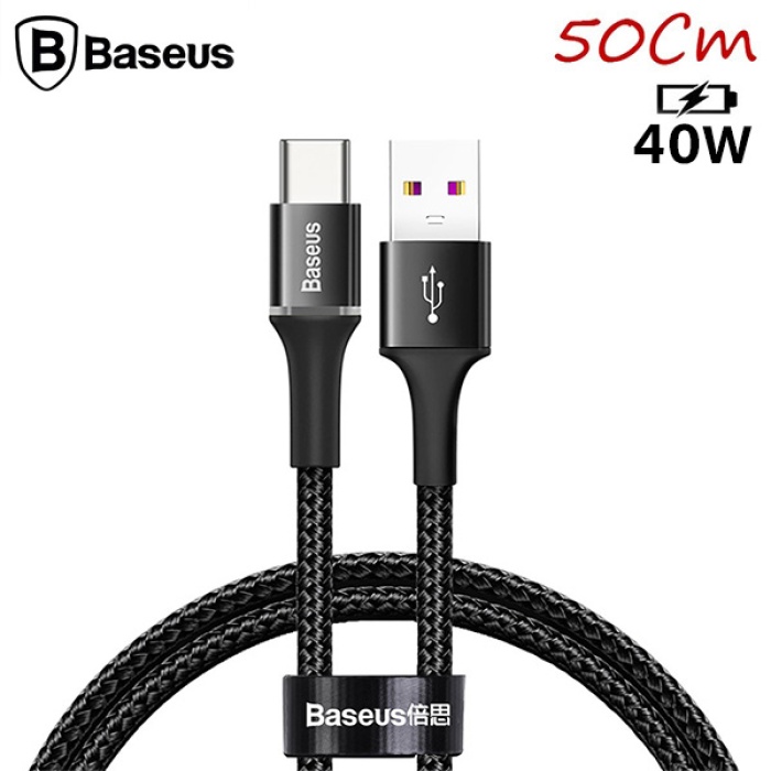 Baseus halo USB Type-C 40W Flash Şarj 0.50CM Kısa USB Şarj Kablosu