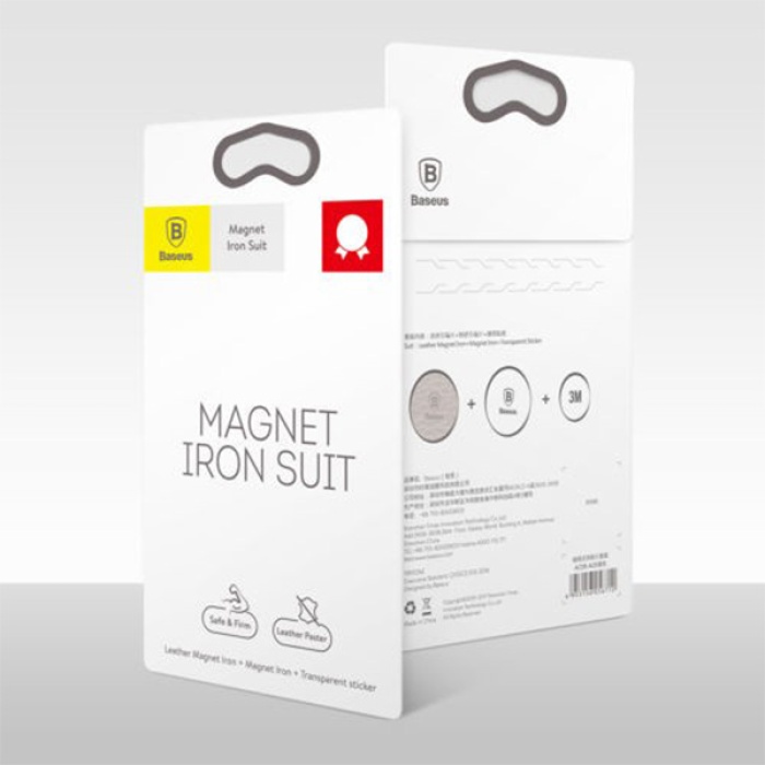 Baseus İron Suit Magnetic Telefon Tutucu Plaka 2 Adet(1 Deri 1 Metal)