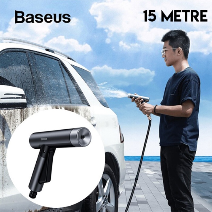 Baseus 15 Metre Sihirli Araç Yıkama Bahçe Sulama Hortumu Simple Life Car Wash Spray Nozzle